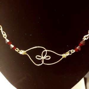 Entwined Handcrafted Forged Heart's Necklace